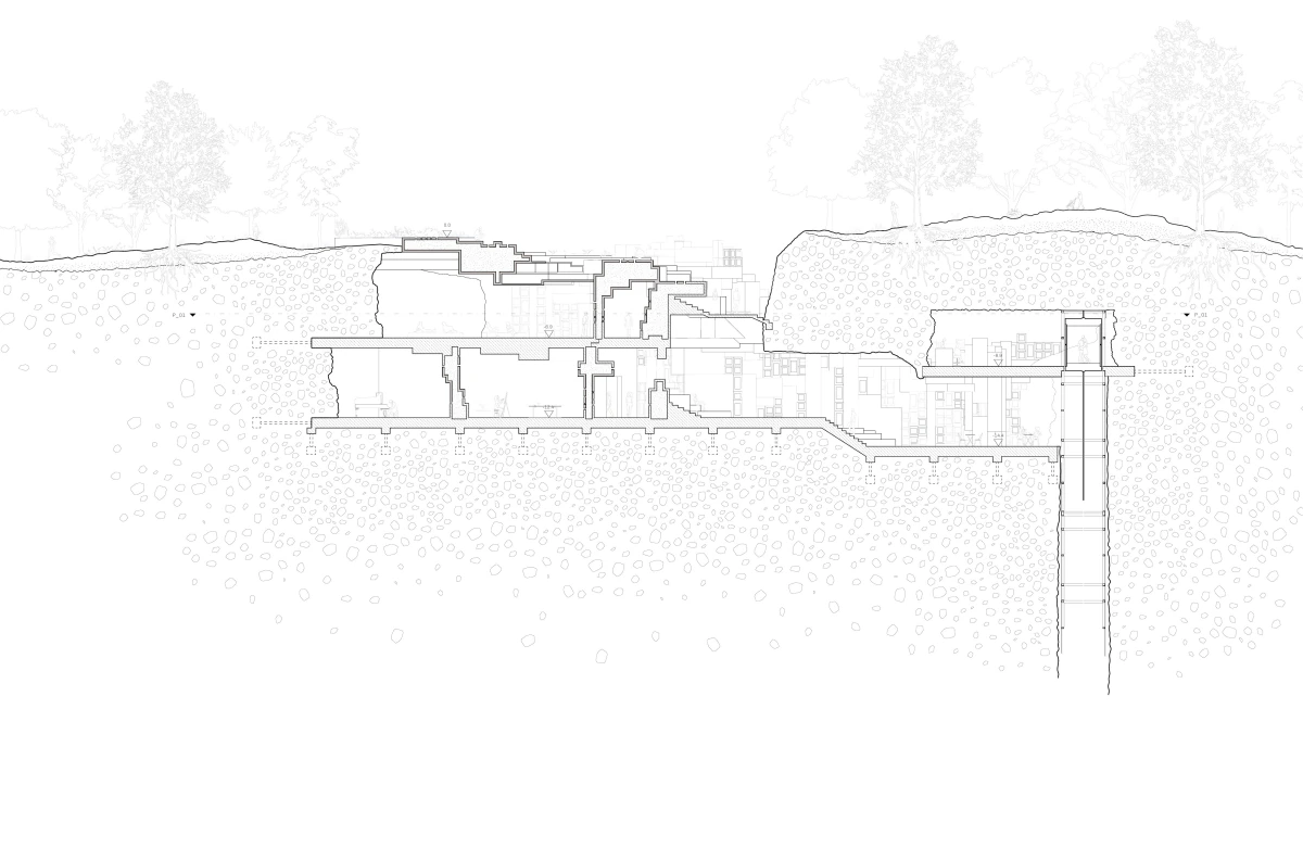 Section through the listening space