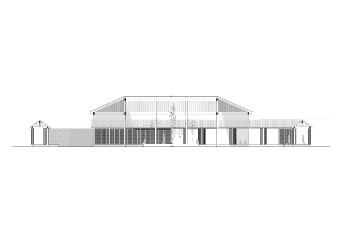 Long section of the factory