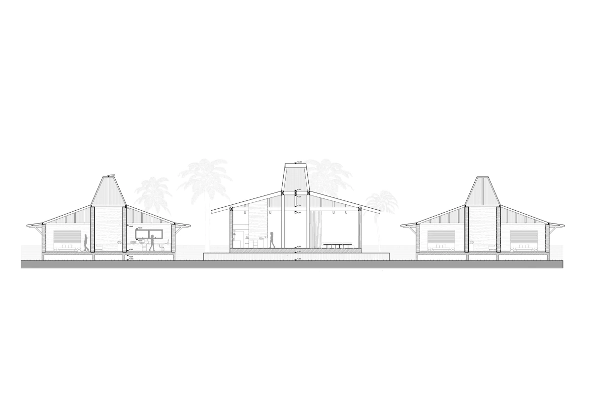 Sections of the residential units