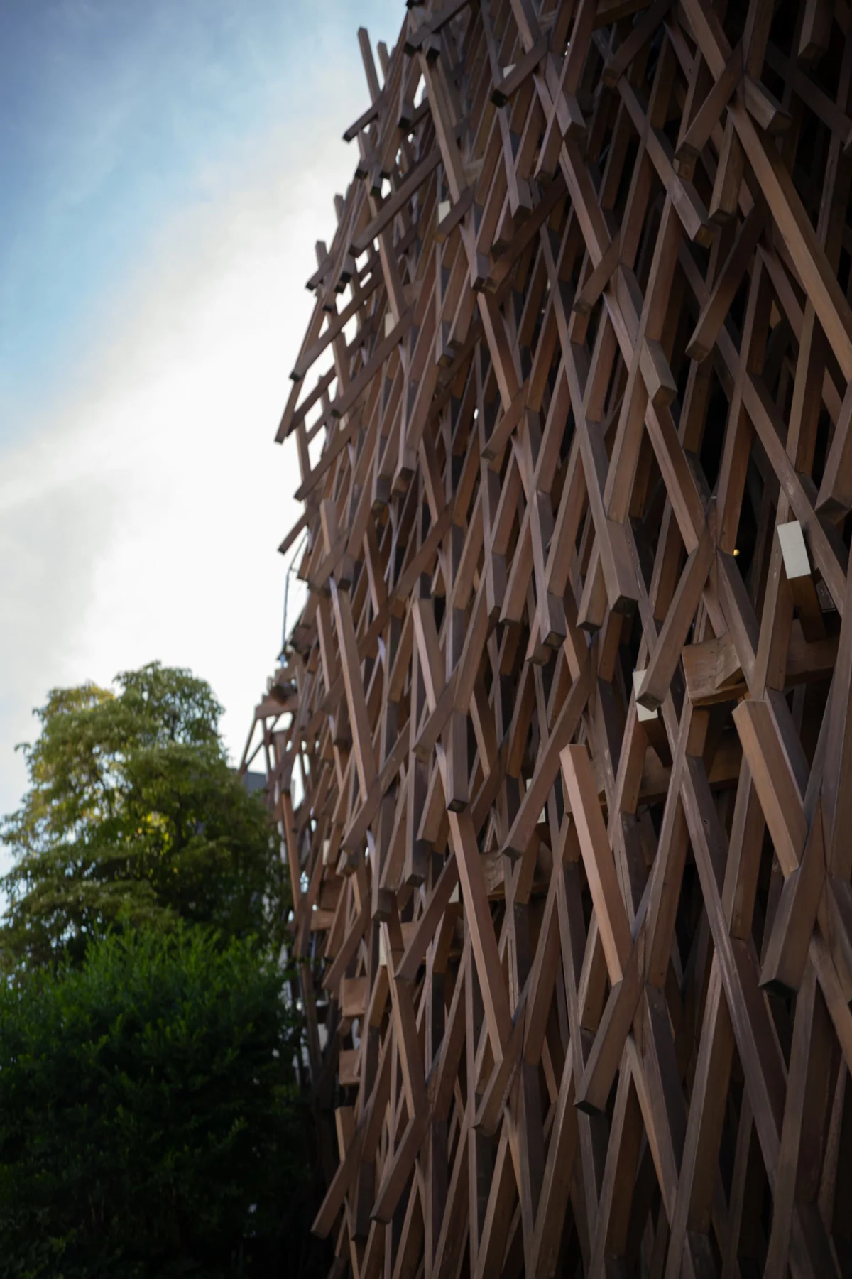 Timber lattice facade, Tokyo