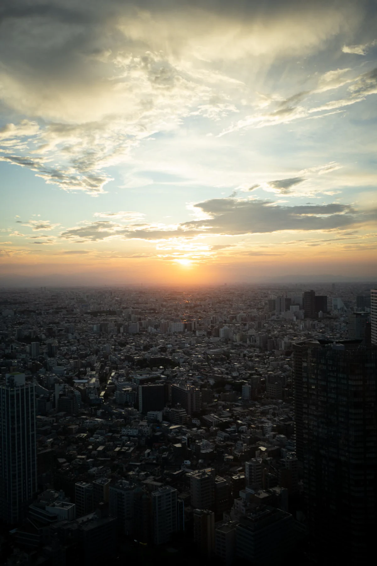 Sunset over the city
